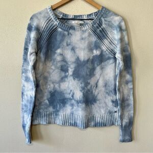 American Eagle Blue Tie-Dye Tight Knit Sweater - Size: Small